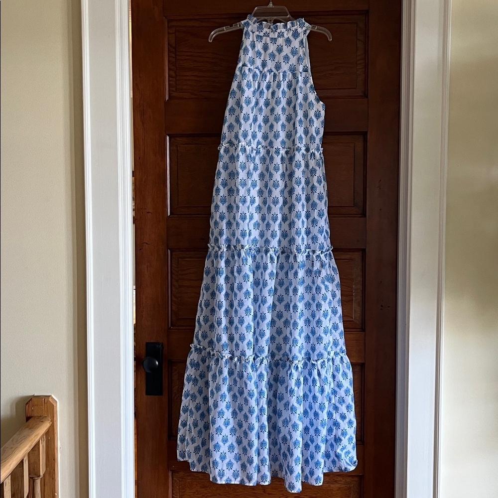 J. Marie Light Blue Floral Tiered Maxi Dress - Picture 4 of 4